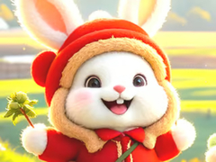 leikur Jigsaw Puzzle: Hiking Bunny