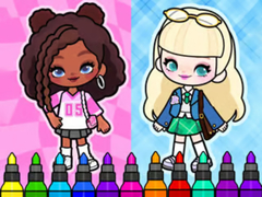 leikur Coloring Book: Aha World Sporty Girl