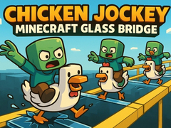 leikur Chicken Jockey: Minecraft Glass Bridge