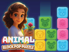 leikur Animal Block Pop Puzzle