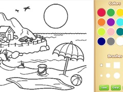 leikur Beach Coloring Book For Kids