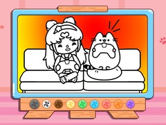 leikur Coloring Book: Toca Life With Pusheen