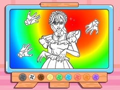 leikur Coloring Book: Wednesday Addams Dancing