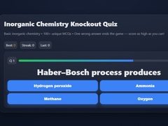 leikur Basic Inorganic Chemistry Quiz