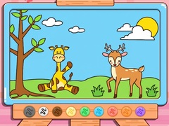 leikur Coloring Book: Giraffe And Deer