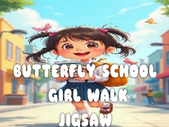 leikur Butterfly School Girl Walk Jigsaw