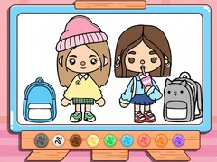 leikur Coloring Book: Toca Boca Back To School