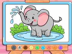 leikur Coloring Book: Cute Baby Elephant