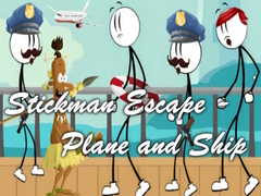 leikur Stickman Escape - Plane and Ship
