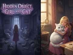 leikur Hidden Object - Girl and Cat