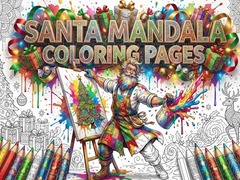 leikur Santa Mandala Coloring Pages