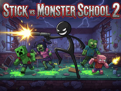 leikur Stick vs Monster School 2