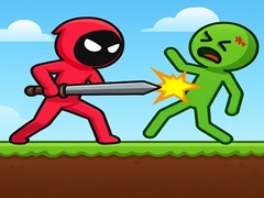 leikur Red Stickman vs Monster School