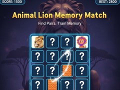 leikur Animal Lion Memory Match