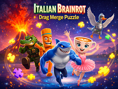 leikur Italian Brainrot Drag Merge Puzzle
