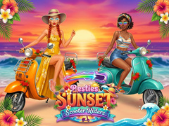 leikur Besties Sunset Scooter Rider