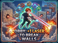 leikur Obby: +1 Laser to Break Walls